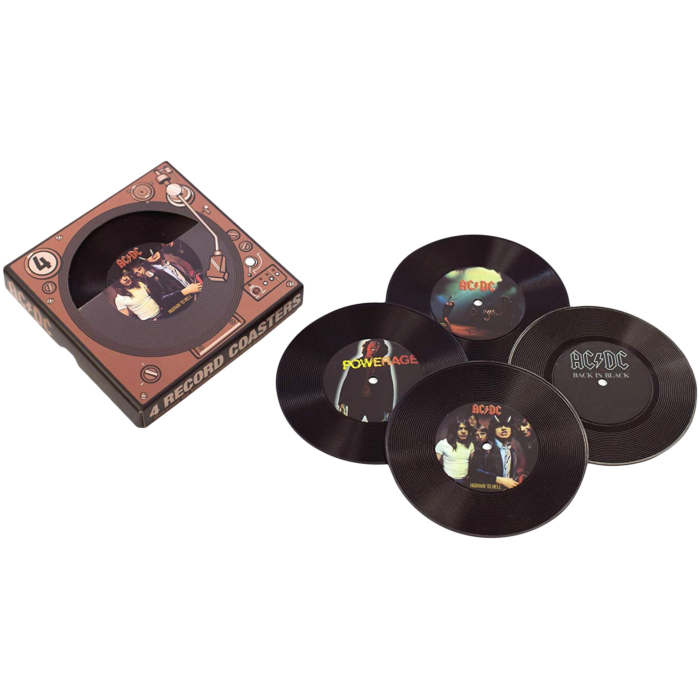 AC/DC | Vinyl Record Coasters 4-Pack by Aquarius | Popcultcha