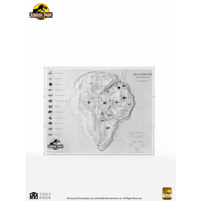 Jurassic Park (1993) | Isla Nublar 1:24,000 Scale Topographic Map