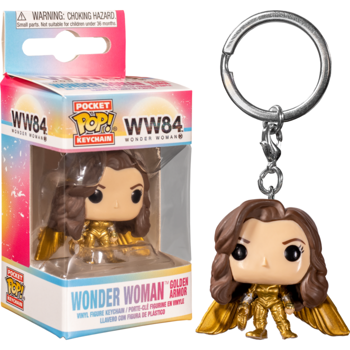 Wonder Woman 1984 Wonder Woman Gold Armour Pocket Pop Vinyl Keychain Popcultcha
