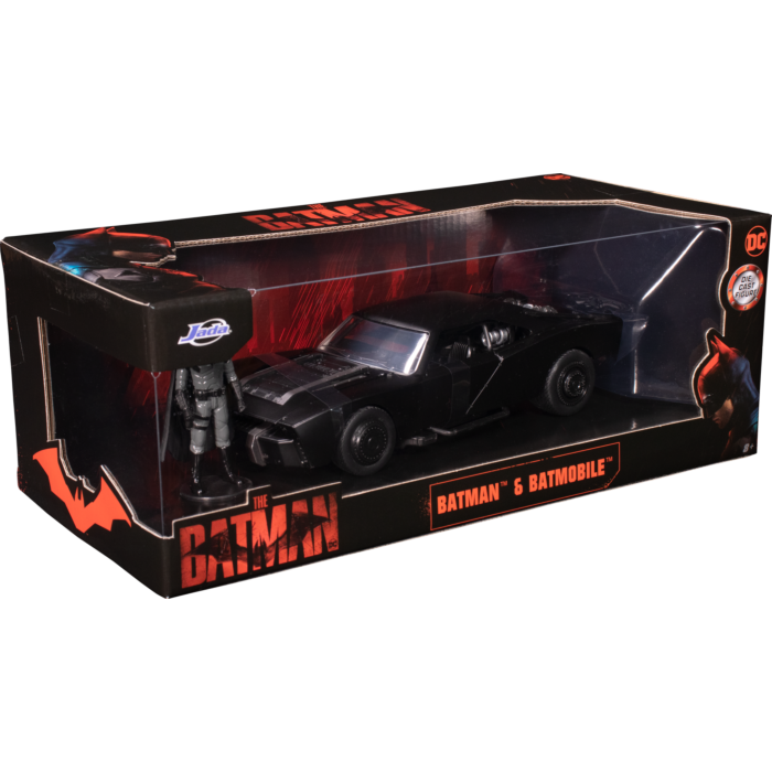 The Batman 2022 Batman with Batmobile Hollywood Rides 1 24th Scale Die Cast Vehicle Replica by Jada Popcultcha