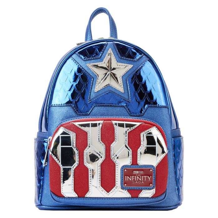 Marvel - Metallic Captain America Cosplay 10” Faux Leather Mini ...