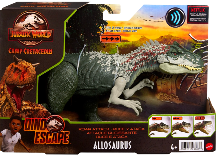 Jurassic World Camp Cretaceous Green Allosaurus Roar Attack 10 Action Figure Get ready for more thrills and adventure with the Jurassic World Roar Attack Allosaurus Limbo Figure This medium sized Roar...