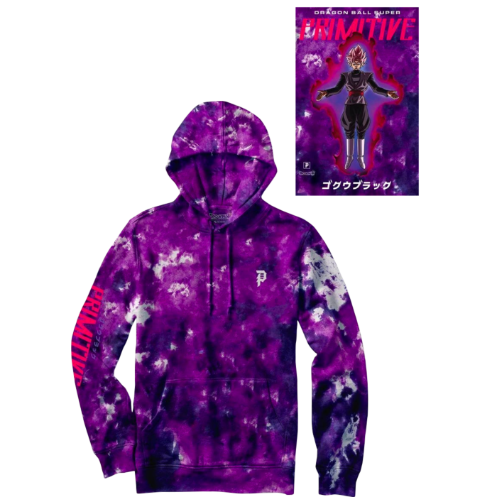 Dragon Ball Super Dragon Ball x Primitive Goku Black Rose Washed Purple Sweatshirt Hoodie by Primitive Popcultcha