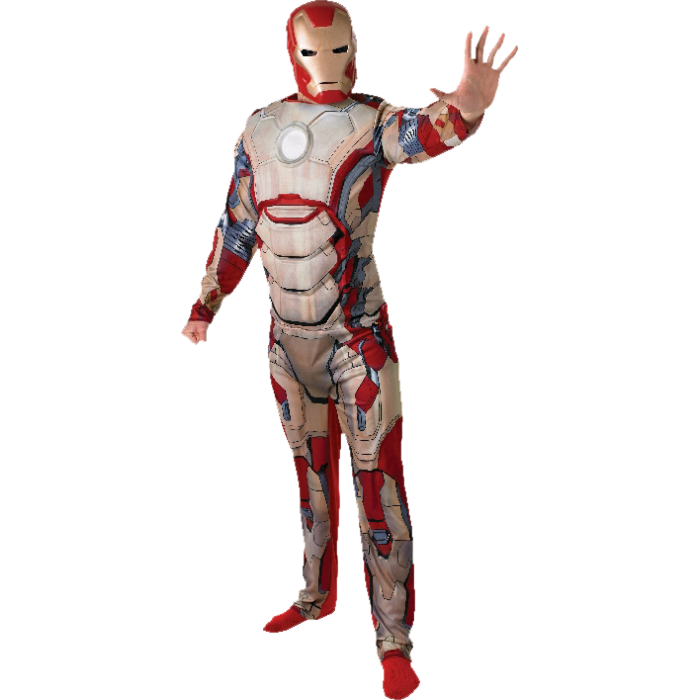 Mens Iron Man 3 Costume Avengers Superhero Classic Fancy Dress Outfit & Mask main image 1