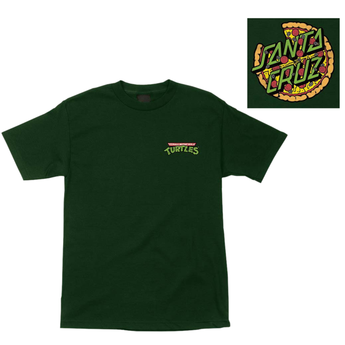 Teenage Mutant Ninja Turtles TMNT x Santa Cruz Pizza Dot T Shirt Forest Green by Santa Cruz Popcultcha