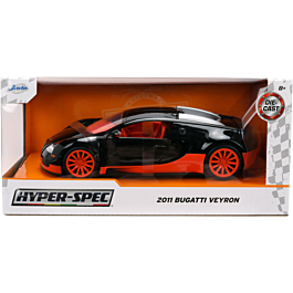 Hyper-Spec | 2011 Bugatti Veyron (Black/Orange) 1/24th Scale Die