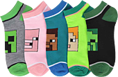 Minecraft - Characters Ankle Socks 5-Pack (Shoe Size 5-10)
