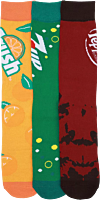 Dr. Pepper - Dr. Pepper, 7UP, & Crush Men's Crew Socks 3-Pack (Shoe Size 8-12)