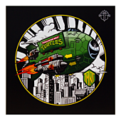 Teenage Mutant Ninja Turtles - Turtle Blimp 12" x 12" Art Print by Dale Bigeni
