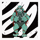 Teenage Mutant Ninja Turtles - Raphael 12" x 12" Art Print by Mike Watt