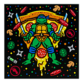 Teenage Mutant Ninja Turtles - Leonardo 12" x 12" Art Print by Mighty Short