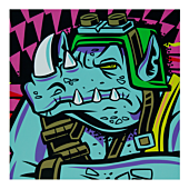 Teenage Mutant Ninja Turtles - Rocksteady 12" x 12" Art Print by Travis Price