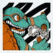 Teenage Mutant Ninja Turtles - Michelangelo 12" x 12" Art Print by Mike Watt