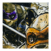 Teenage Mutant Ninja Turtles - Michelangelo, Donatello & Leonardo 12" x 12" Art Print by Chris Malbon