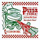 Teenage Mutant Ninja Turtles - South Sewer Pizza-rama 12" x 12" Art Print by Travis Price