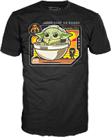 Star Wars: The Mandalorian - Grogu Baby On Board SuperCute Unisex Black T-Shirt