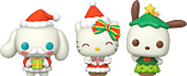 Hello Kitty & Friends - Hello Kitty, Cinnamoroll & Pochacco (Festive) Pop! Vinyl Figure Bundle (Set of 3)
