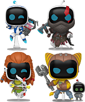 Astro Bot - Astro, Dad of Boy, Machine Hunter & Tooled-Up Mechanic Pop! Vinyl Figure Bundle (Set of 4)