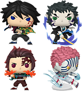 Demon Slayer: Infinity Castle - Giyu, Kaigaku, Tanjiro & Akaza Pop! Vinyl Figure Bundle (Set of 4)