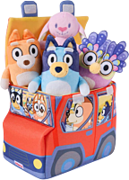 Bluey - Bluey, Bingo Chattermax and Floppy Bunny with Car 7" Interactive Plush Set