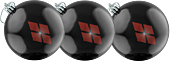 Harley Quinn Diamond Logo Christmas Bauble 3-Pack