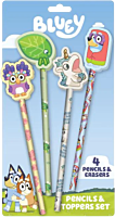 Bluey - Characters Set #1 Pencil & Eraser Topper 4-Pack