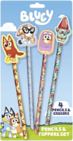 Bluey - Characters Set #2 Pencil & Eraser Topper 4-Pack