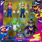 The Super Mario Galaxy Movie (2026) - Mario, Luigi, Yoshi and Wonder Bowser Jr. 5” Scale Action Figure 4-Pack