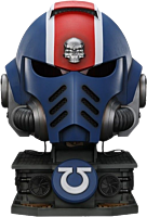 Warhammer 40,000: Space Marine 2 - Ultramarines Lieutenant Titus' MKX Helmet 1:1 Scale Life-Size Prop Replica & Display Stand