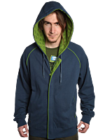 J!nx - Juggernaut 2.0 Navy Hoodie (with Green Trim)