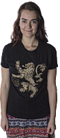 Game of Thrones - Lannister Hear Me Roar Black Female T-Shirt