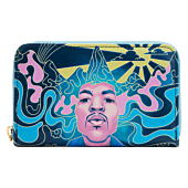 Jimi Hendrix - Psychedelic Landscape Glow in the Dark 4” Faux Leather Zip-Around Wallet