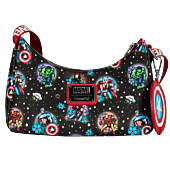 Marvel - Avengers Floral Tattoo 6” Faux Leather Shoulder Bag with Coin Bag Strap