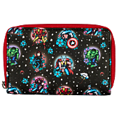 Marvel - Avengers Floral Tattoo 4” Faux Leather Zip-Around Wallet