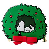 Peanuts - Snoopy & Woodstock Wreath Light Up 9” Faux Leather Crossbody Bag
