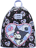 Hello Kitty and Friends - Kuromi Stained Glass 10" Faux Leather Mini Backpack