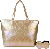 Hello Kitty and Friends - 50th Anniversary Metallic Gold 13" Faux Leather Tote Bag
