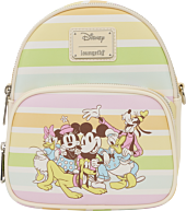 Mickey & Friends - Rainbow Stripes 12" Faux Leather Convertible Crossbody Bag