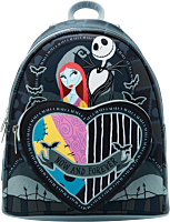 The Nightmare Before Christmas - Jack & Sally Split Heart 10" Faux Leather Mini Backpack