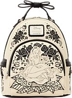 Alice in Wonderland - Embroidered Floral 10" Faux Leather Mini Backpack