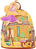 Tangled - Rapunzel Painting Glow-in-the-Dark Pin Trader 10" Faux Leather Mini Backpack