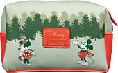 Disney - Mickey & Minnie Holiday 5” Faux Leather Zip-Around Cosmetic Bag