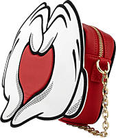 Mickey Mouse - Mickey & Minnie Mouse Love Heart Hands 12” Faux Leather Crossbody Bag