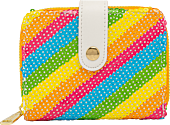 Mickey Mouse - Minnie Mouse Rainbow Sequin 5” Faux Leather Zip-Around Wallet