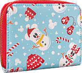 Mickey Mouse - Mickey & Minnie Mouse Snowman 4” Faux Leather Zip-Around Wallet