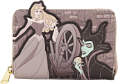 Sleeping Beauty - Sleeping Beauty & Maleficent Spinning Wheel 4" Faux Leather Zip-Around Wallet
