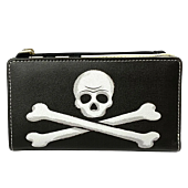 Peter Pan (1953) - Captain Hook Skull 4” Faux Leather Bi-Fold Wallet