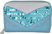 Frozen - Elsa Glitter Sequin 4” Faux Leather Zip-Around Wallet