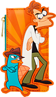 Phineas & Ferb - Dr. Doofenshmirtz & Perry the Platypus 6" Faux Leather Card Holder