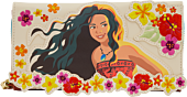 Moana (2026) - Live Action Floral 4" Faux Leather Wristlet Wallet